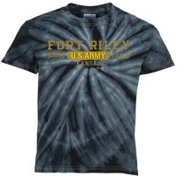 Fort Riley Kansas Army Base Big Red One Kids Tie-Dye T-Shirt