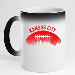 Funny Retro Kansas City Football Skyline 11oz Black Color Changing Mug