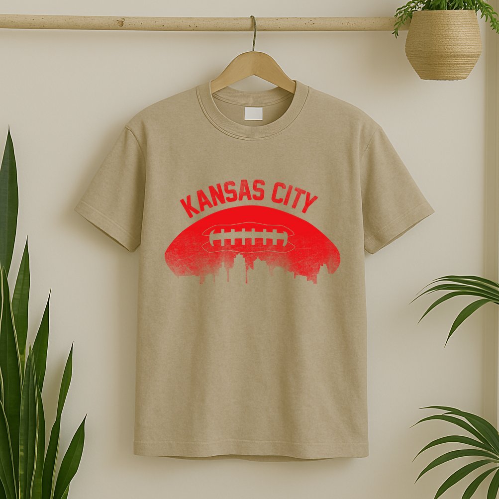 Funny Retro Kansas City Football Skyline T-Shirt