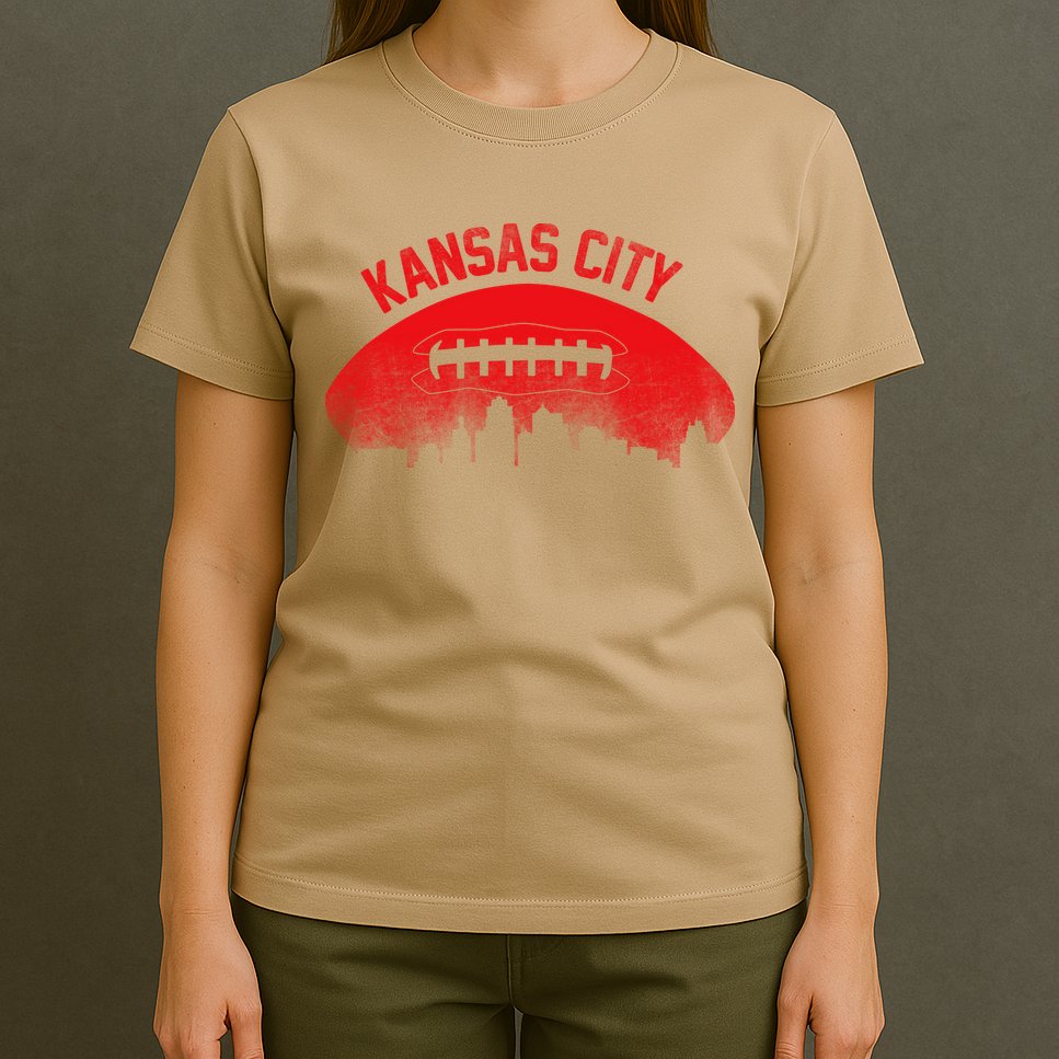 Funny Retro Kansas City Football Skyline T-Shirt