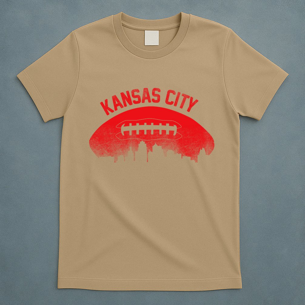Funny Retro Kansas City Football Skyline T-Shirt