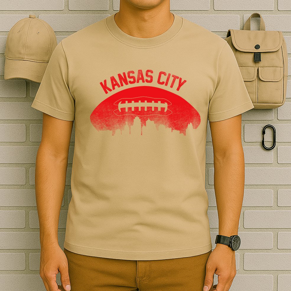 Funny Retro Kansas City Football Skyline T-Shirt