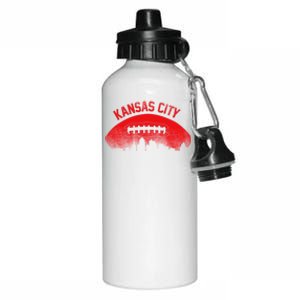 Funny Retro Kansas City Football Skyline Aluminum Water Bottle