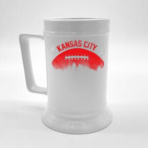 Funny Retro Kansas City Football Skyline Beer Stein