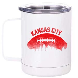 Funny Retro Kansas City Football Skyline 12 oz Stainless Steel Tumbler Cup