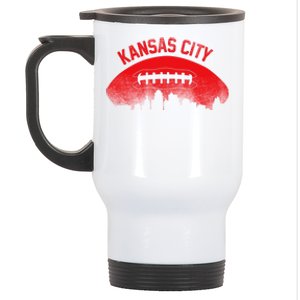 Funny Retro Kansas City Football Skyline Stainless Steel Travel Mug