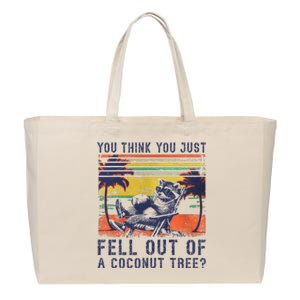 Funny Raccoon Kamala Harris Coconut Tree Humor Cotton Canvas Jumbo Tote