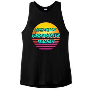 Funny Retro Kindergarten Teacher Funny Gift Ladies PosiCharge Tri-Blend Wicking Tank