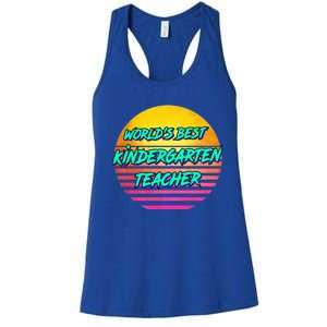 Funny Retro Kindergarten Teacher Funny Gift Women's Racerback Tank