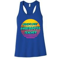 Funny Retro Kindergarten Teacher Funny Gift Women's Racerback Tank