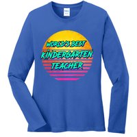 Funny Retro Kindergarten Teacher Funny Gift Ladies Long Sleeve Shirt