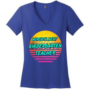 Funny Retro Kindergarten Teacher Funny Gift Women's V-Neck T-Shirt