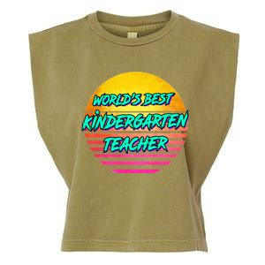 Funny Retro Kindergarten Teacher Funny Gift Garment-Dyed Women's Muscle Tee