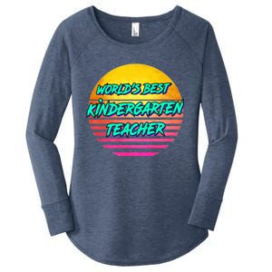 Funny Retro Kindergarten Teacher Funny Gift Women's Perfect Tri Tunic Long Sleeve Shirt