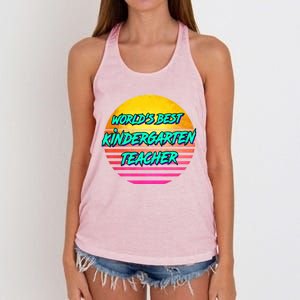 Funny Retro Kindergarten Teacher Funny Gift Women's Knotted Racerback Tank