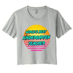 Funny Retro Kindergarten Teacher Funny Gift Women's Crop Top Tee