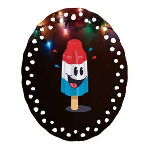 Funny Rocketpop Kawaii Ice Pop Treat Gift Ceramic Oval Ornament