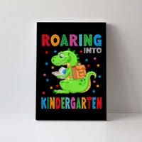 Funny Roaring Kindergarten TRex Back To The School Canvas