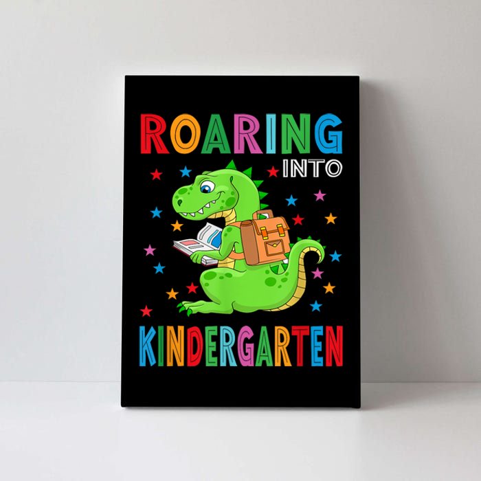 Funny Roaring Kindergarten TRex Back To The School Canvas