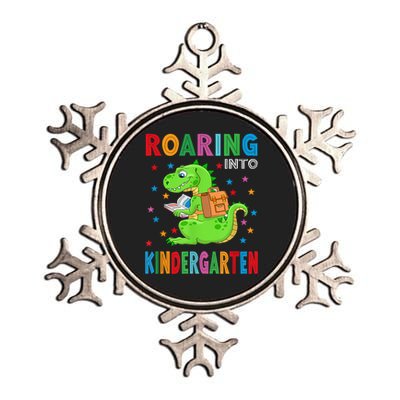 Funny Roaring Kindergarten TRex Back To The School Metallic Star Ornament