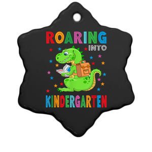 Funny Roaring Kindergarten TRex Back To The School Ceramic Star Ornament