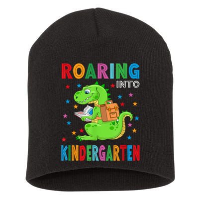 Funny Roaring Kindergarten TRex Back To The School Short Acrylic Beanie