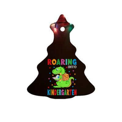 Funny Roaring Kindergarten TRex Back To The School Ceramic Tree Ornament