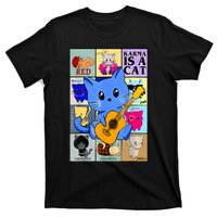 Funny Retro Karma Is A Cat The Eras Cat Day Cat Owners T-Shirt