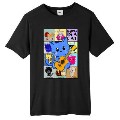 Funny Retro Karma Is A Cat The Eras Cat Day Cat Owners Tall Fusion ChromaSoft Performance T-Shirt