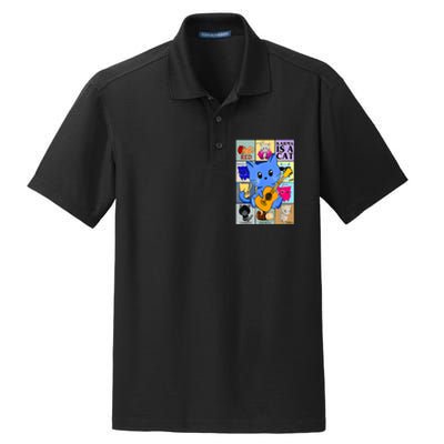 Funny Retro Karma Is A Cat The Eras Cat Day Cat Owners Dry Zone Grid Polo