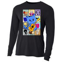 Funny Retro Karma Is A Cat The Eras Cat Day Cat Owners Cooling Performance Long Sleeve Crew