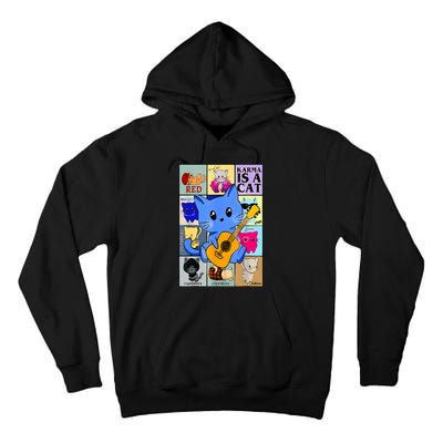 Funny Retro Karma Is A Cat The Eras Cat Day Cat Owners Tall Hoodie