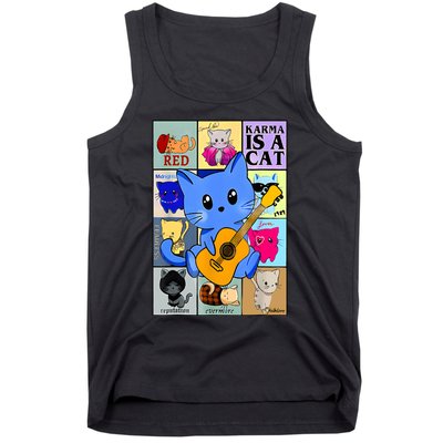 Funny Retro Karma Is A Cat The Eras Cat Day Cat Owners Tank Top