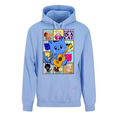 Funny Retro Karma Is A Cat The Eras Cat Day Cat Owners Unisex Surf Hoodie