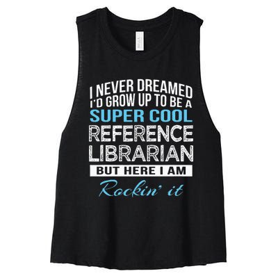 Funny Reference Librarian Gift Women's Racerback Cropped Tank