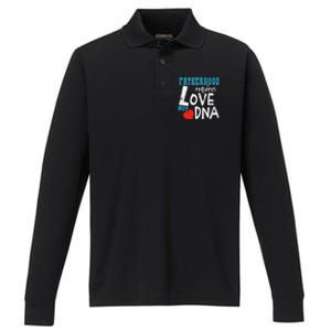 Fatherhood Requires Love Not Dna Fun Adopt Adoption Graphic Great Gift Performance Long Sleeve Polo