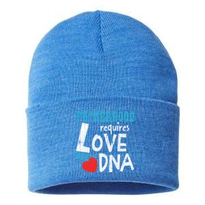 Fatherhood Requires Love Not Dna Fun Adopt Adoption Graphic Great Gift Sustainable Knit Beanie