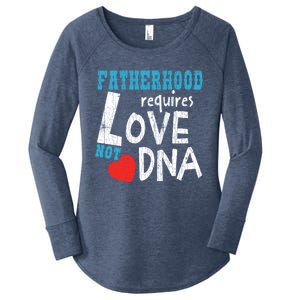 Fatherhood Requires Love Not Dna Fun Adopt Adoption Graphic Great Gift Women's Perfect Tri Tunic Long Sleeve Shirt