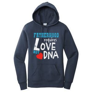 Fatherhood Requires Love Not Dna Fun Adopt Adoption Graphic Great Gift Women's Pullover Hoodie