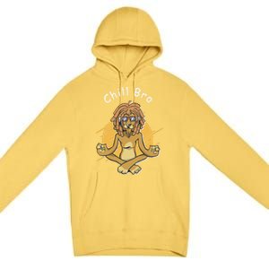 Funny Rasta Lion Chill Bro Namaste Yoga Cool Gift Premium Pullover Hoodie