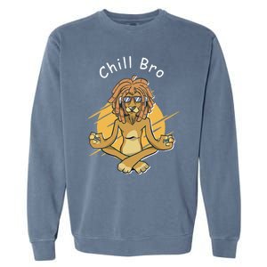 Funny Rasta Lion Chill Bro Namaste Yoga Cool Gift Garment-Dyed Sweatshirt