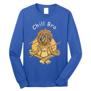 Funny Rasta Lion Chill Bro Namaste Yoga Cool Gift Long Sleeve Shirt