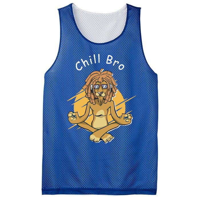 Funny Rasta Lion Chill Bro Namaste Yoga Cool Gift Mesh Reversible Basketball Jersey Tank