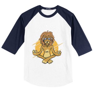 Funny Rasta Lion Chill Bro Namaste Yoga Cool Gift Baseball Sleeve Shirt