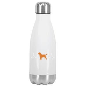 Fox Red Lab Heartbeat Valentine's Day Dog Labrador Retriever Gift Stainless Steel Insulated Water Bottle