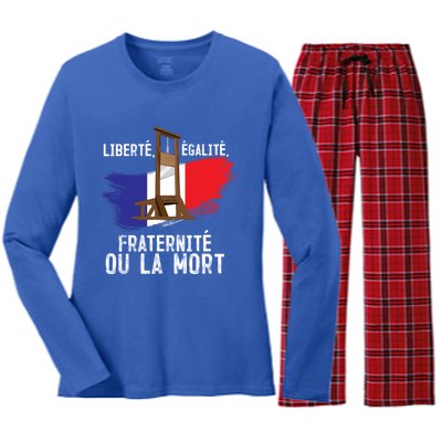 French Revolution Liberty Equality Fraternity Bastille Day Cute Gift Women's Long Sleeve Flannel Pajama Set 