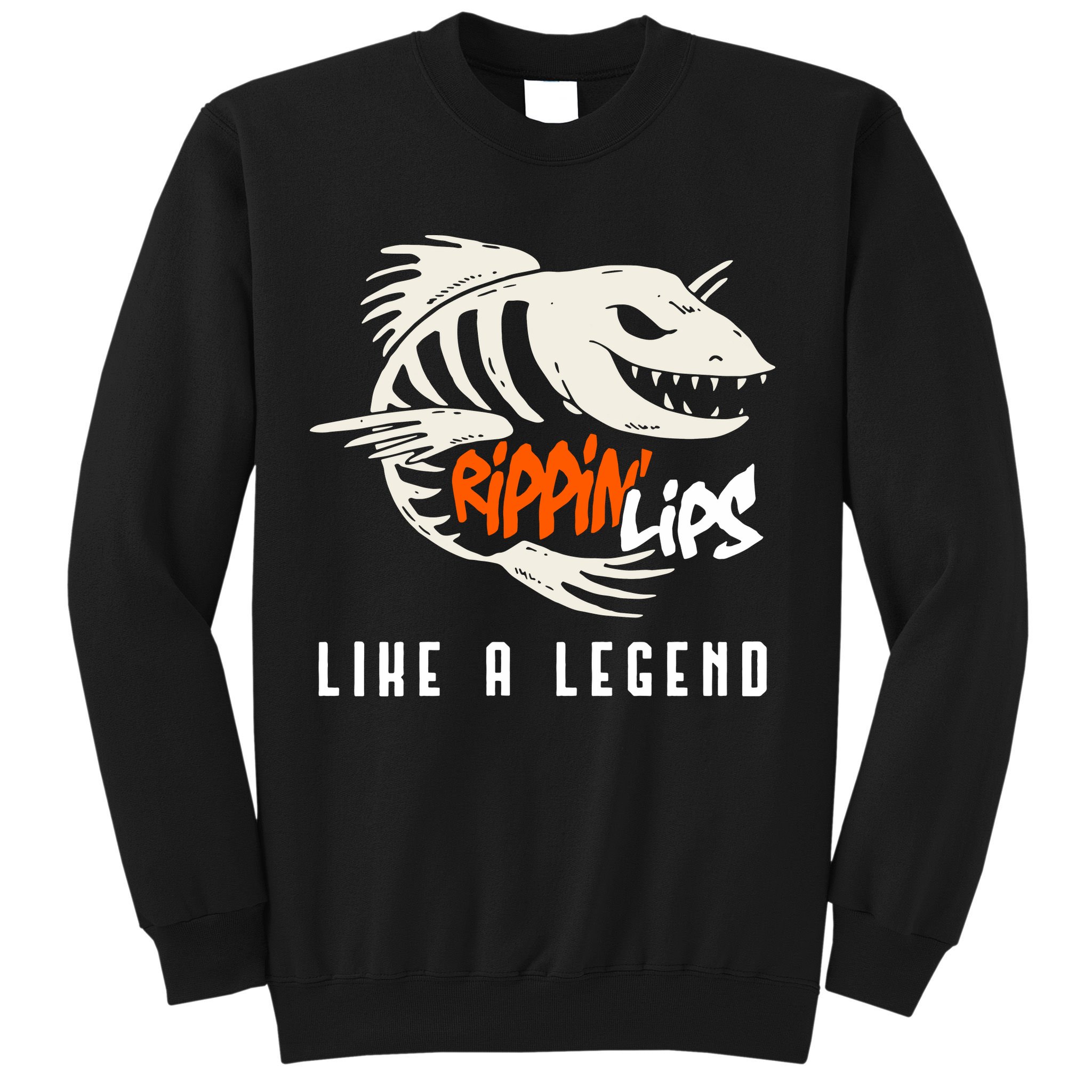 Fishing Rippin Lips Like A Legend Fish Bones Sweatshirt