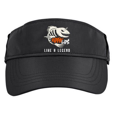 Fishing Rippin Lips Like A Legend Fish Bones Adult Drive Performance Visor