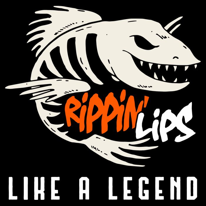 Fishing Rippin Lips Like A Legend Fish Bones Flat Bill Trucker Hat