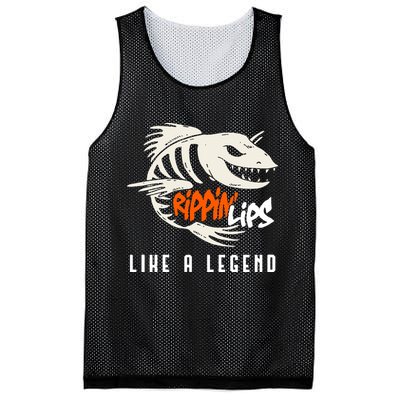 Fishing Rippin Lips Like A Legend Fish Bones Mesh Reversible Basketball Jersey Tank